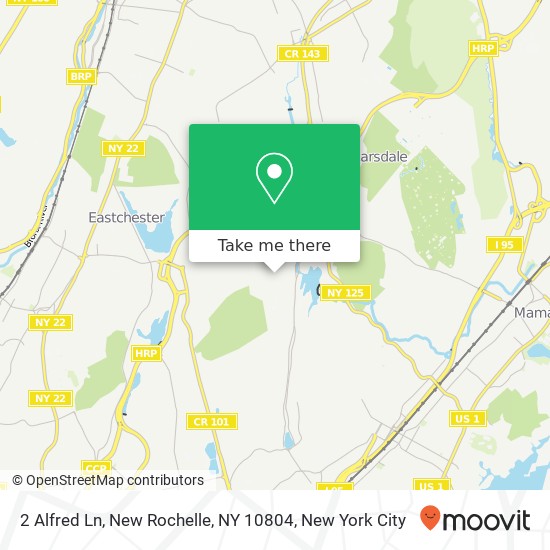 Mapa de 2 Alfred Ln, New Rochelle, NY 10804