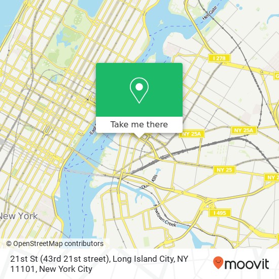 Mapa de 21st St (43rd 21st street), Long Island City, NY 11101