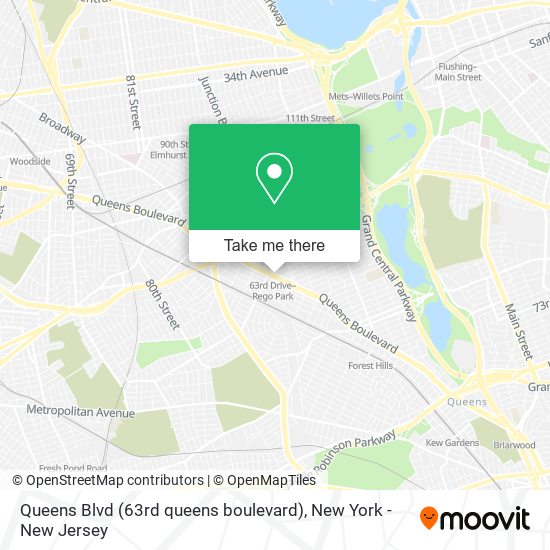 Mapa de Queens Blvd (63rd queens boulevard)