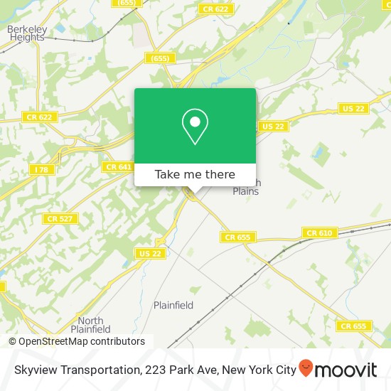 Skyview Transportation, 223 Park Ave map