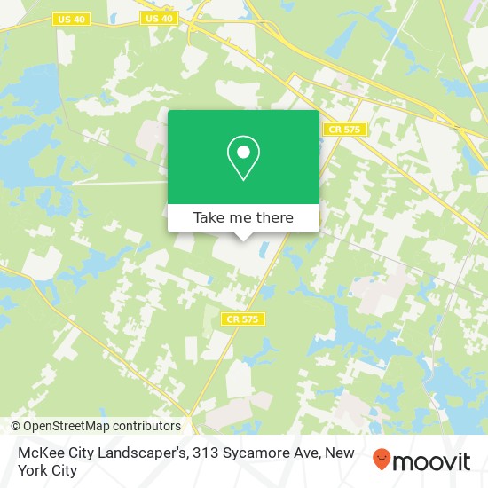 Mapa de McKee City Landscaper's, 313 Sycamore Ave