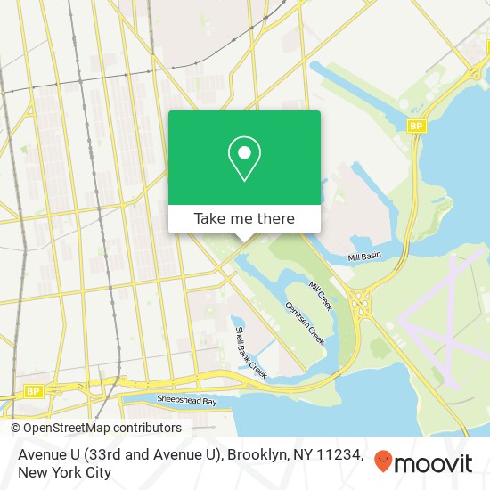 Mapa de Avenue U (33rd and Avenue U), Brooklyn, NY 11234