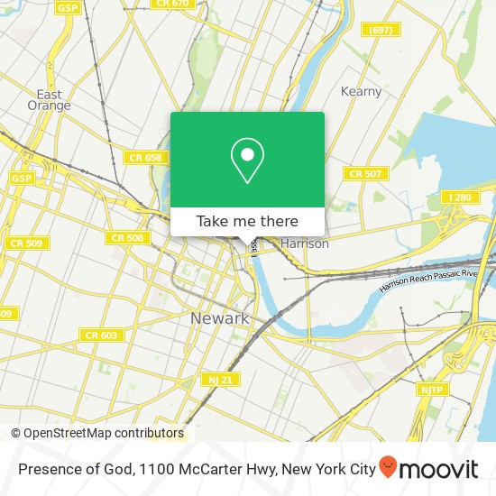 Presence of God, 1100 McCarter Hwy map