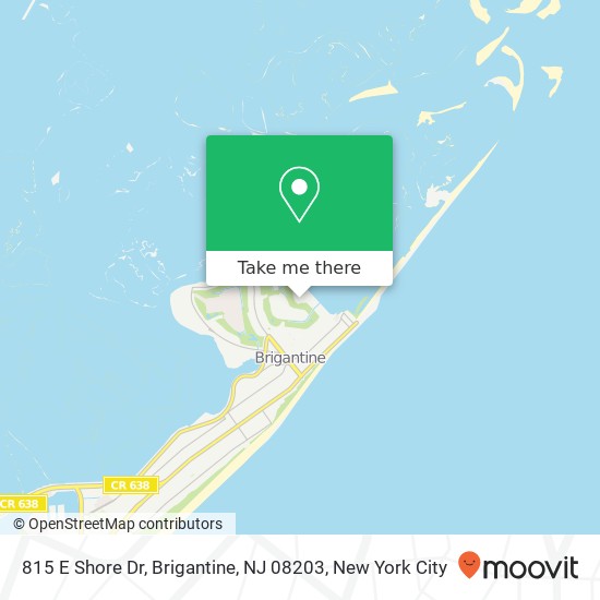 Mapa de 815 E Shore Dr, Brigantine, NJ 08203