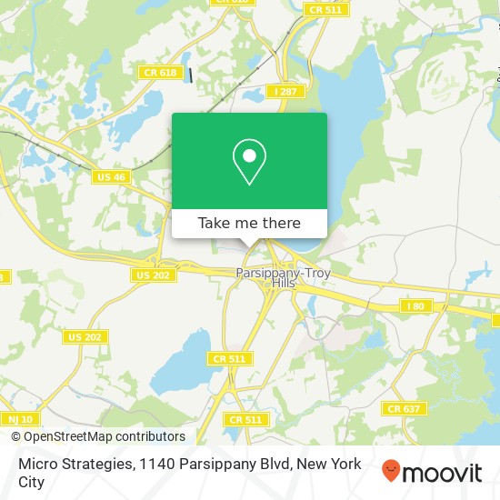 Mapa de Micro Strategies, 1140 Parsippany Blvd