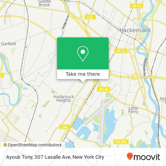 Mapa de Ayoub Tony, 307 Lasalle Ave