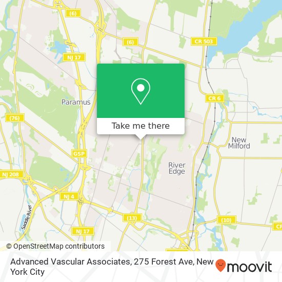 Advanced Vascular Associates, 275 Forest Ave map