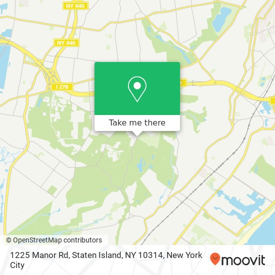 Mapa de 1225 Manor Rd, Staten Island, NY 10314