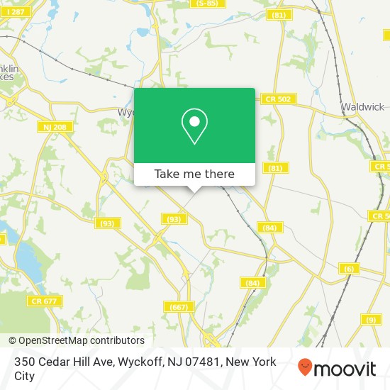 350 Cedar Hill Ave, Wyckoff, NJ 07481 map