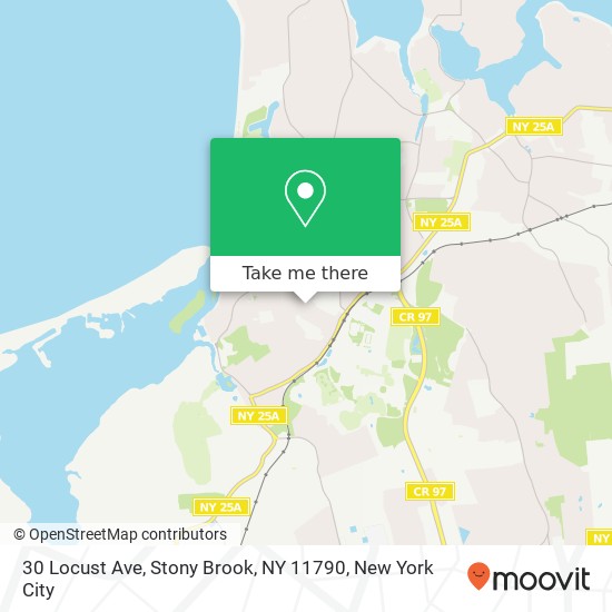 Mapa de 30 Locust Ave, Stony Brook, NY 11790