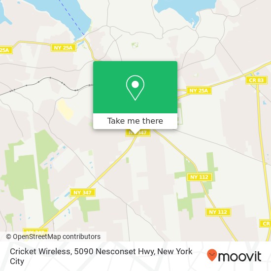 Cricket Wireless, 5090 Nesconset Hwy map