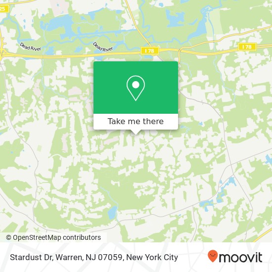 Mapa de Stardust Dr, Warren, NJ 07059