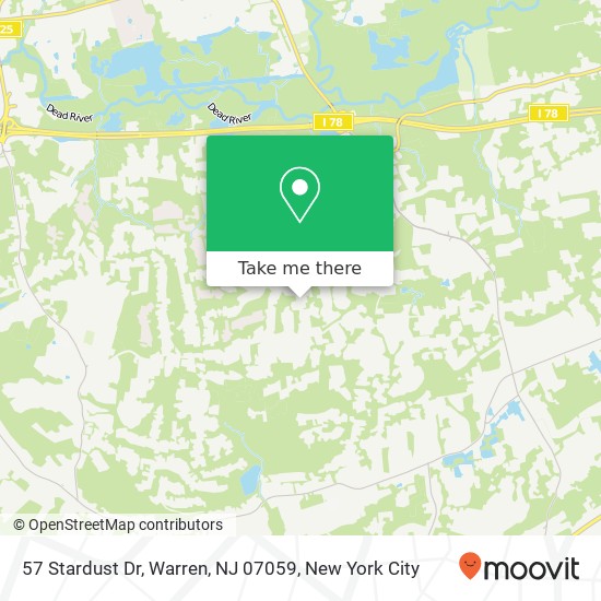Mapa de 57 Stardust Dr, Warren, NJ 07059
