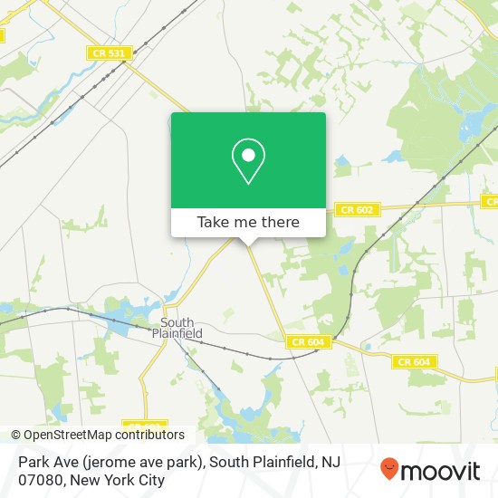 Mapa de Park Ave (jerome ave park), South Plainfield, NJ 07080
