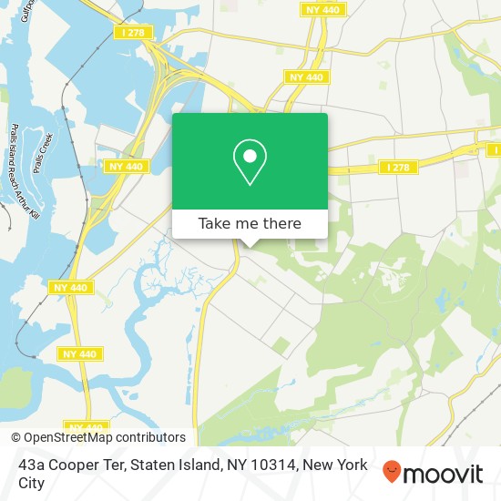 Mapa de 43a Cooper Ter, Staten Island, NY 10314