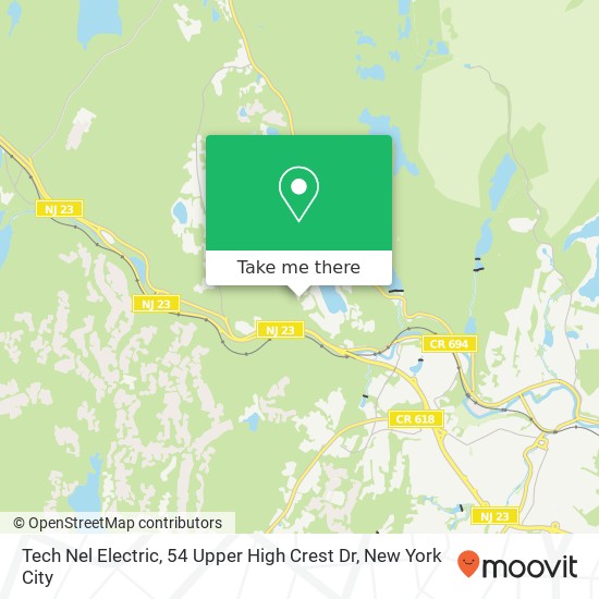 Mapa de Tech Nel Electric, 54 Upper High Crest Dr