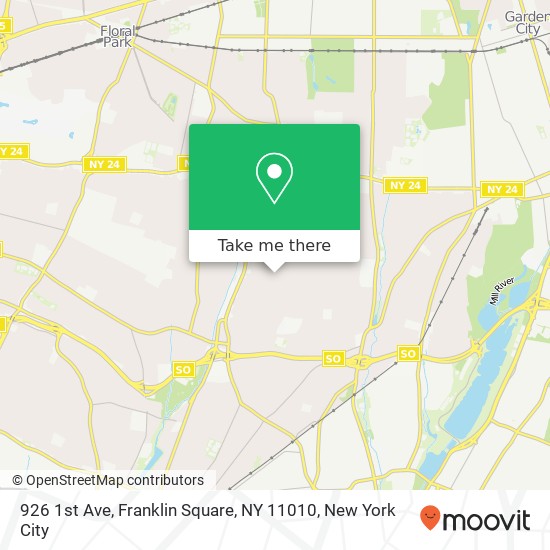 Mapa de 926 1st Ave, Franklin Square, NY 11010