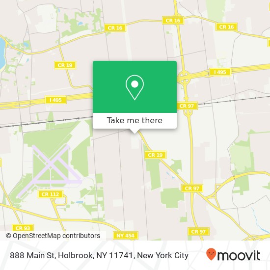 Mapa de 888 Main St, Holbrook, NY 11741