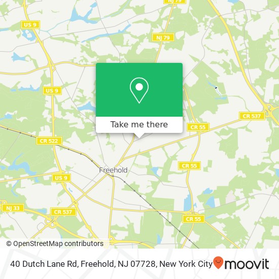 Mapa de 40 Dutch Lane Rd, Freehold, NJ 07728