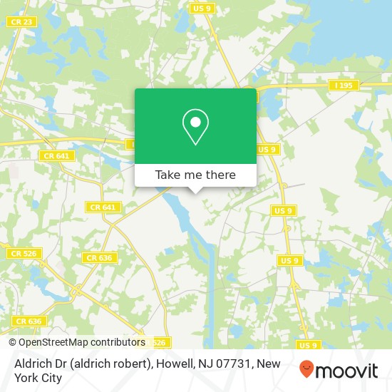 Mapa de Aldrich Dr (aldrich robert), Howell, NJ 07731