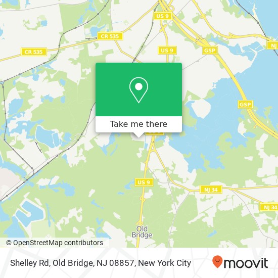 Mapa de Shelley Rd, Old Bridge, NJ 08857