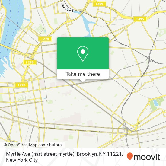 Mapa de Myrtle Ave (hart street myrtle), Brooklyn, NY 11221
