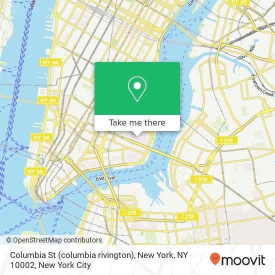 Columbia St (columbia rivington), New York, NY 10002 map