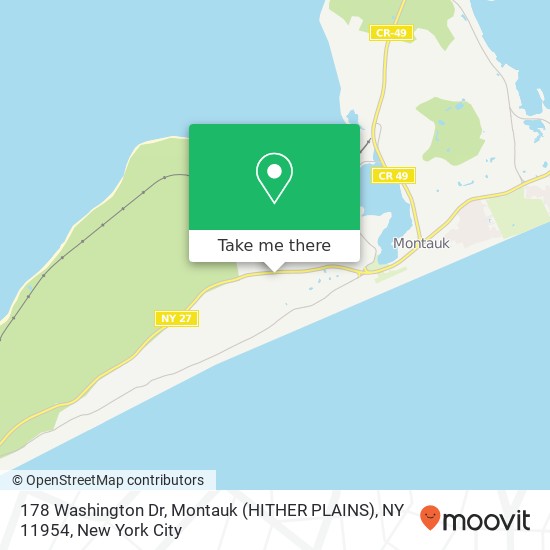 Mapa de 178 Washington Dr, Montauk (HITHER PLAINS), NY 11954