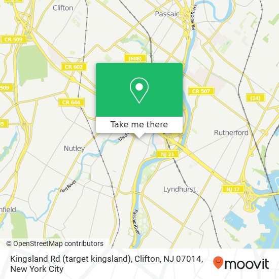 Mapa de Kingsland Rd (target kingsland), Clifton, NJ 07014
