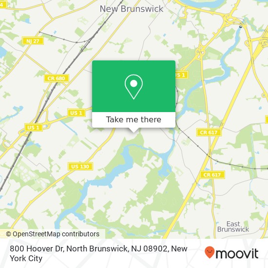 Mapa de 800 Hoover Dr, North Brunswick, NJ 08902