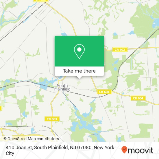 Mapa de 410 Joan St, South Plainfield, NJ 07080