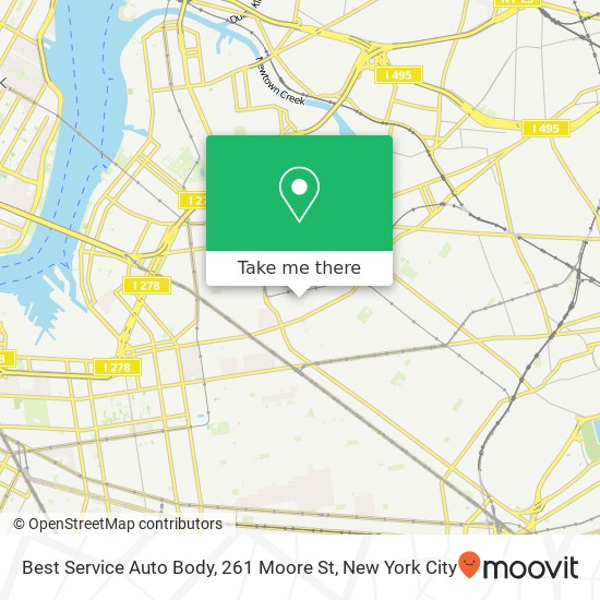 Best Service Auto Body, 261 Moore St map