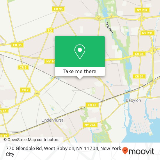 Mapa de 770 Glendale Rd, West Babylon, NY 11704