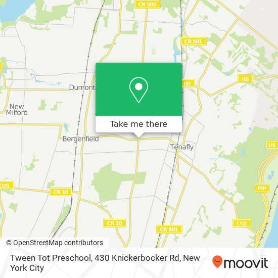 Mapa de Tween Tot Preschool, 430 Knickerbocker Rd