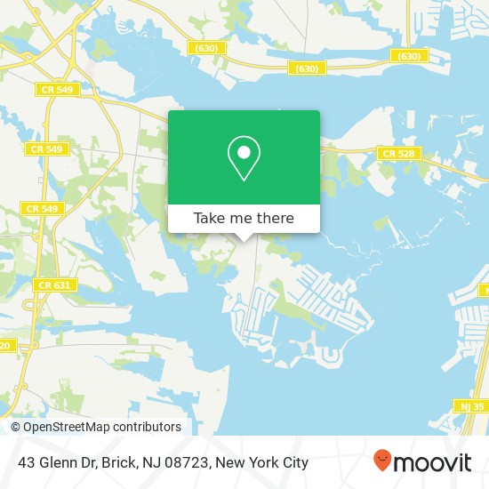 Mapa de 43 Glenn Dr, Brick, NJ 08723