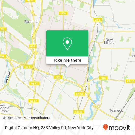 Mapa de Digital Camera HQ, 283 Valley Rd