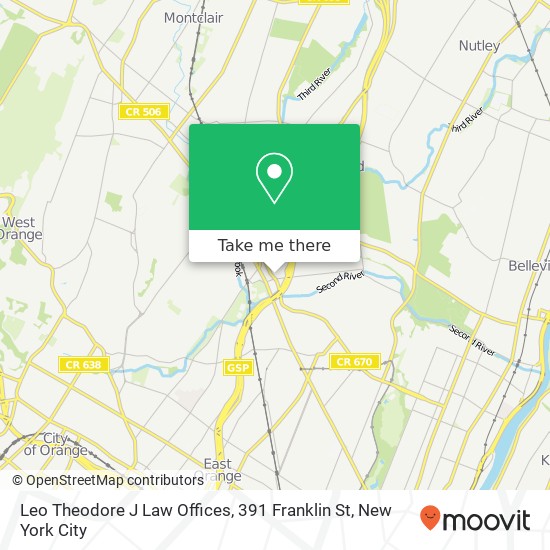 Mapa de Leo Theodore J Law Offices, 391 Franklin St