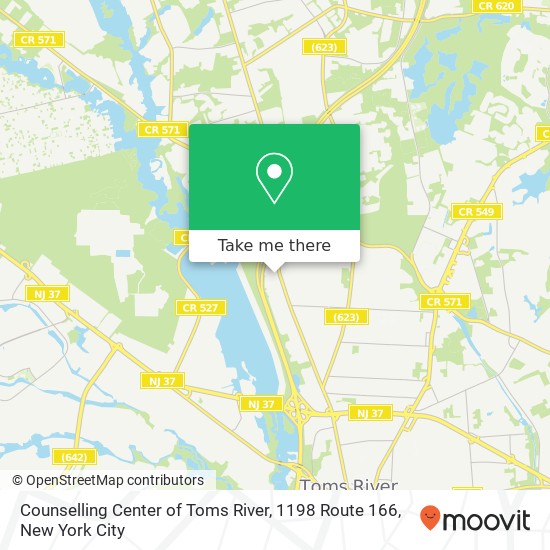 Mapa de Counselling Center of Toms River, 1198 Route 166