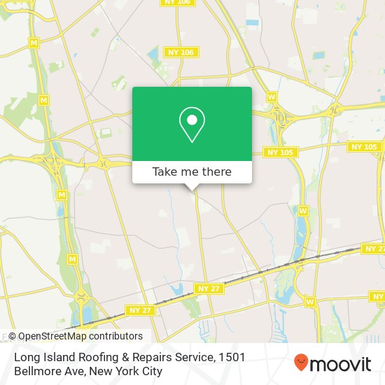 Mapa de Long Island Roofing & Repairs Service, 1501 Bellmore Ave