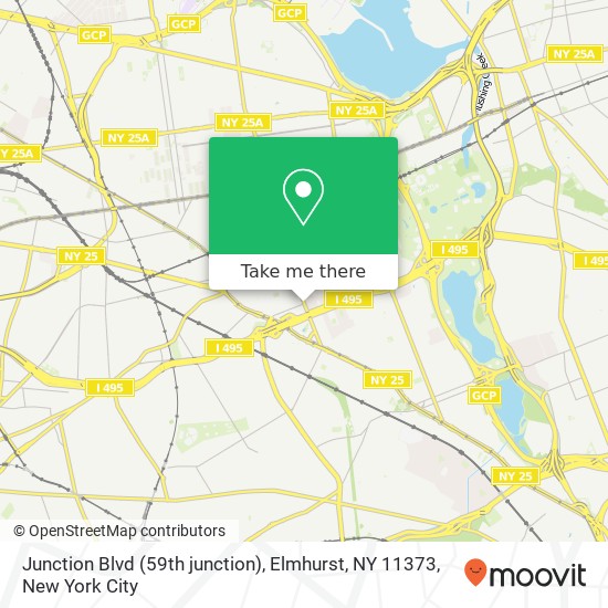Mapa de Junction Blvd (59th junction), Elmhurst, NY 11373