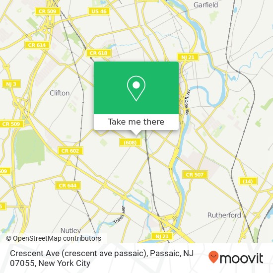Crescent Ave (crescent ave passaic), Passaic, NJ 07055 map