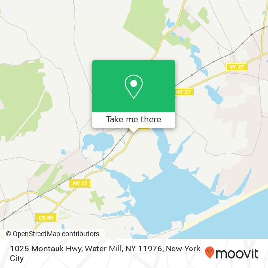 Mapa de 1025 Montauk Hwy, Water Mill, NY 11976