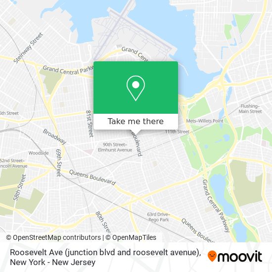 Mapa de Roosevelt Ave (junction blvd and roosevelt avenue)
