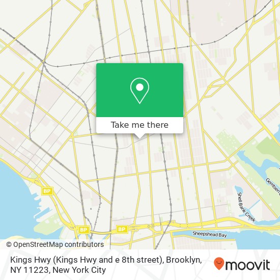 Mapa de Kings Hwy (Kings Hwy and e 8th street), Brooklyn, NY 11223
