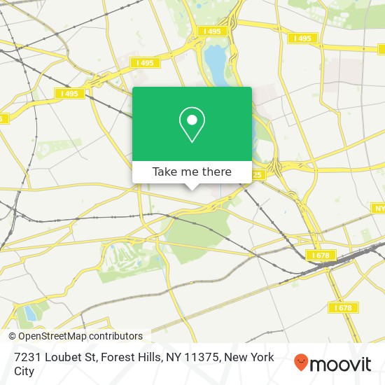 Mapa de 7231 Loubet St, Forest Hills, NY 11375