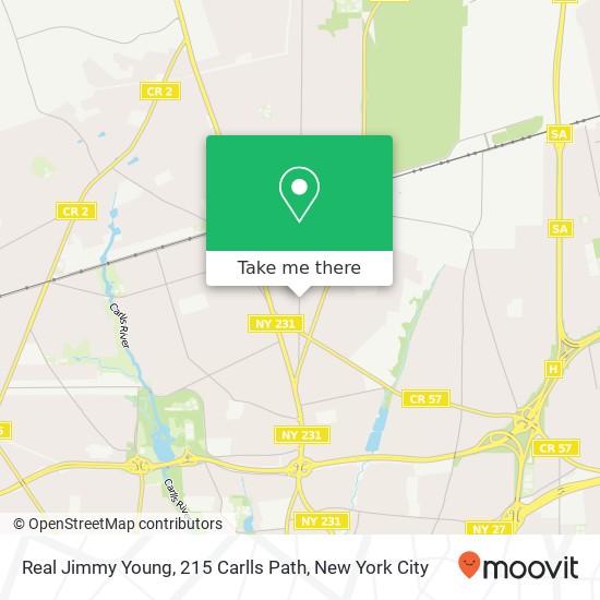 Mapa de Real Jimmy Young, 215 Carlls Path