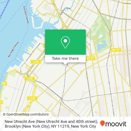 Mapa de New Utrecht Ave (New Utrecht Ave and 40th street), Brooklyn (New York City), NY 11219