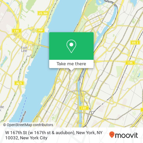 Mapa de W 167th St (w 167th st & audubon), New York, NY 10032