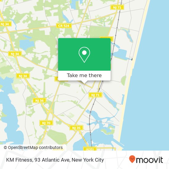 Mapa de KM Fitness, 93 Atlantic Ave
