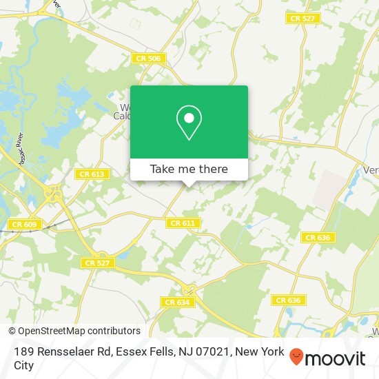 Mapa de 189 Rensselaer Rd, Essex Fells, NJ 07021